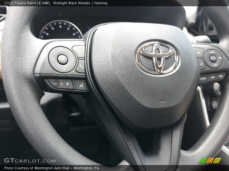 Midnight Black Metallic / Nutmeg 2020 Toyota RAV4 LE AWD