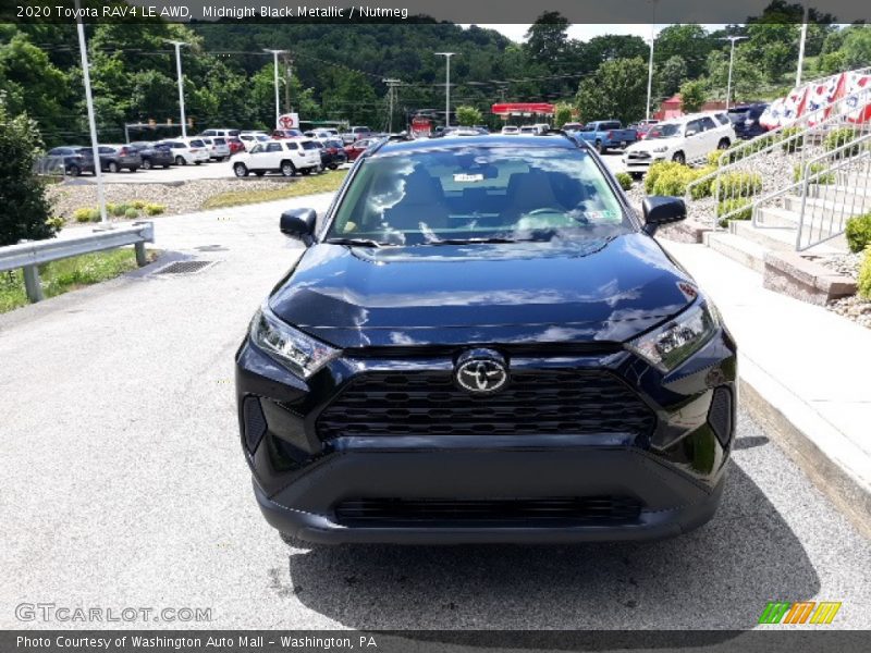 Midnight Black Metallic / Nutmeg 2020 Toyota RAV4 LE AWD