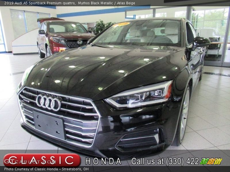 Mythos Black Metallic / Atlas Beige 2019 Audi A5 Sportback Premium quattro