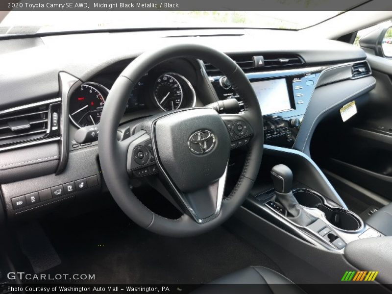 Midnight Black Metallic / Black 2020 Toyota Camry SE AWD