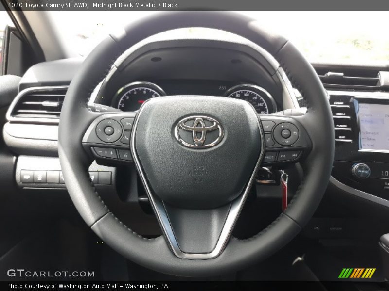 Midnight Black Metallic / Black 2020 Toyota Camry SE AWD