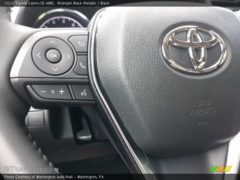Midnight Black Metallic / Black 2020 Toyota Camry SE AWD