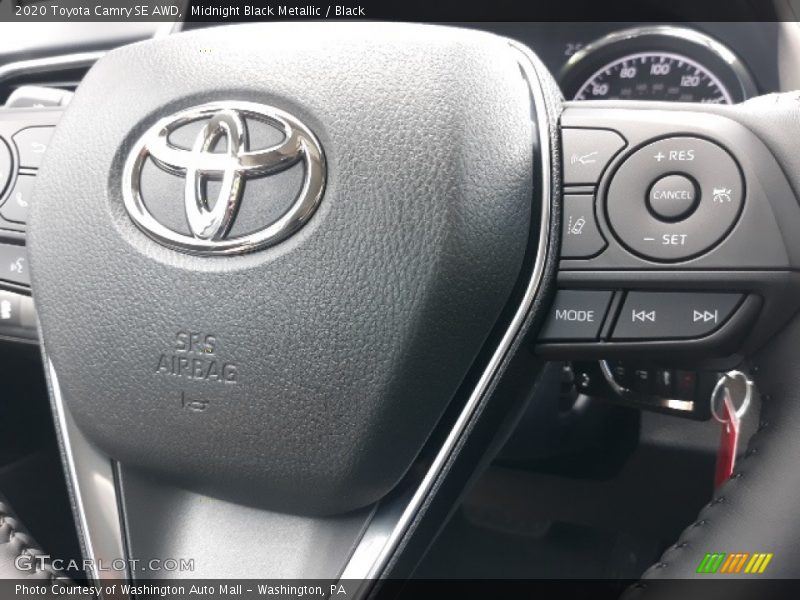 Midnight Black Metallic / Black 2020 Toyota Camry SE AWD