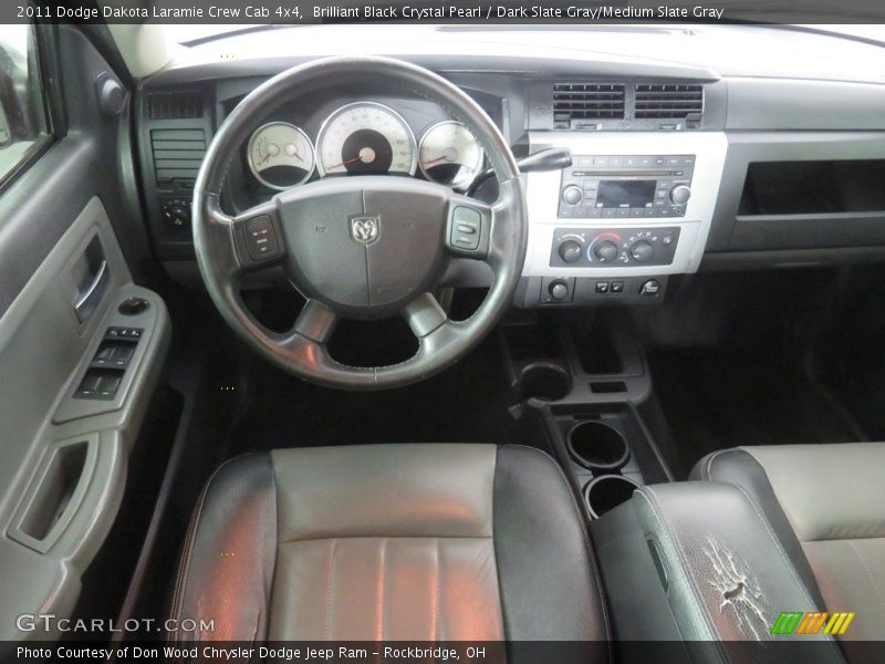 Brilliant Black Crystal Pearl / Dark Slate Gray/Medium Slate Gray 2011 Dodge Dakota Laramie Crew Cab 4x4