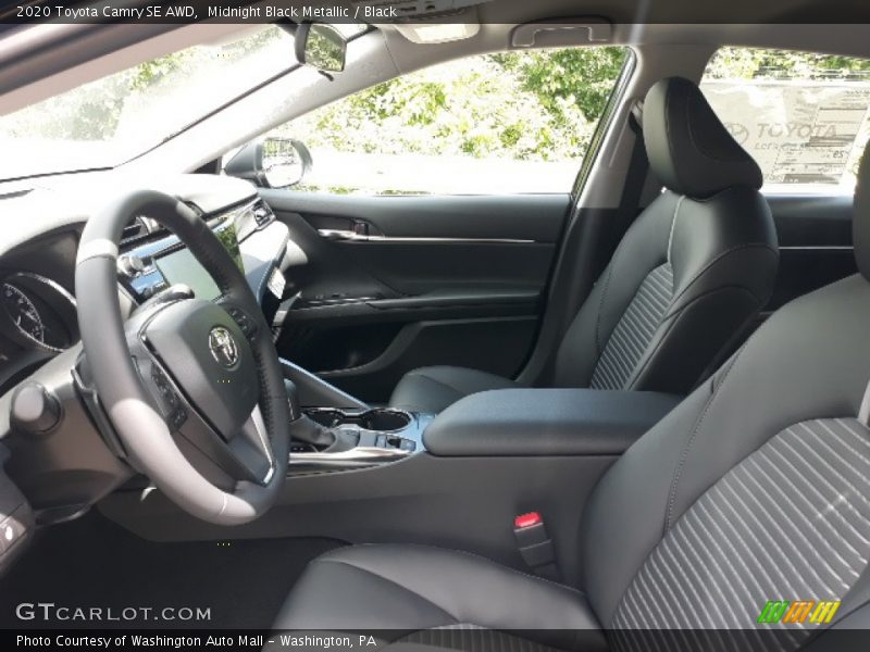 Midnight Black Metallic / Black 2020 Toyota Camry SE AWD