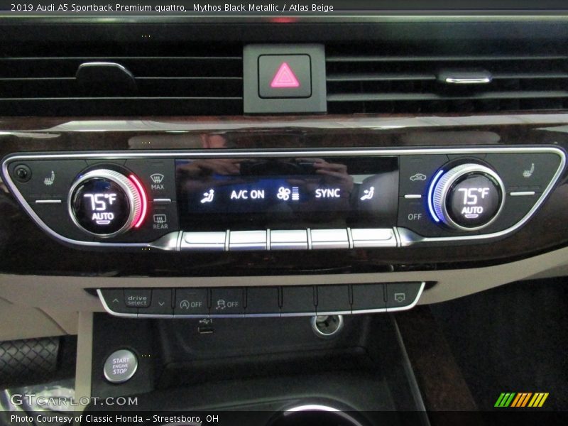 Controls of 2019 A5 Sportback Premium quattro