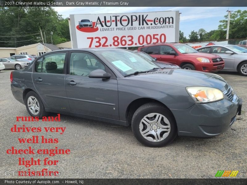 Dark Gray Metallic / Titanium Gray 2007 Chevrolet Malibu LS Sedan