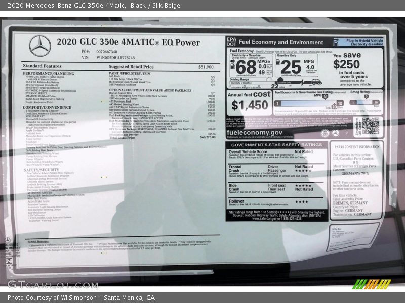Black / Silk Beige 2020 Mercedes-Benz GLC 350e 4Matic