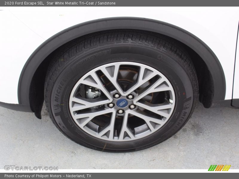 Star White Metallic Tri-Coat / Sandstone 2020 Ford Escape SEL