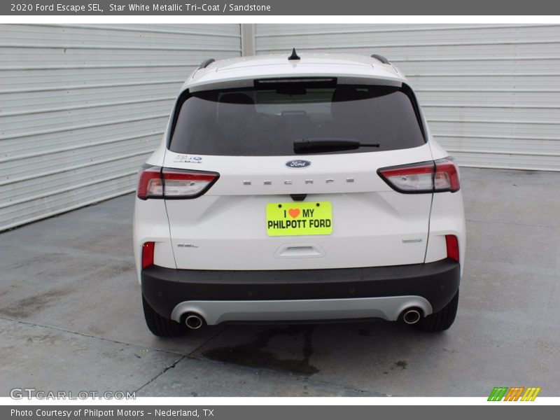 Star White Metallic Tri-Coat / Sandstone 2020 Ford Escape SEL