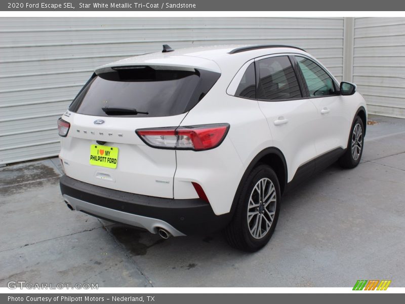 Star White Metallic Tri-Coat / Sandstone 2020 Ford Escape SEL