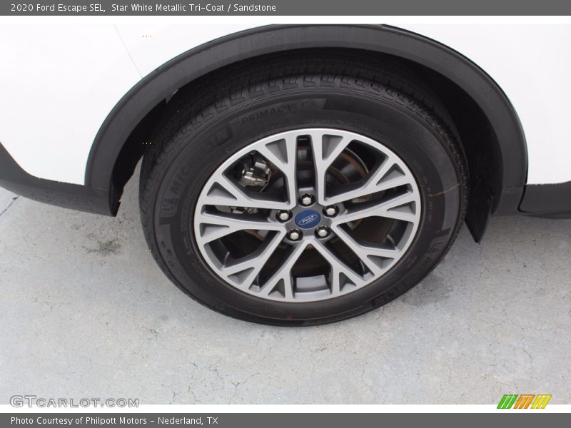 Star White Metallic Tri-Coat / Sandstone 2020 Ford Escape SEL