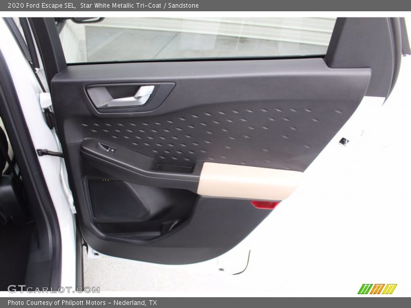 Star White Metallic Tri-Coat / Sandstone 2020 Ford Escape SEL
