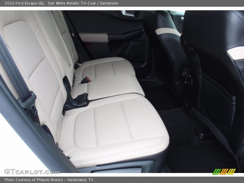 Star White Metallic Tri-Coat / Sandstone 2020 Ford Escape SEL