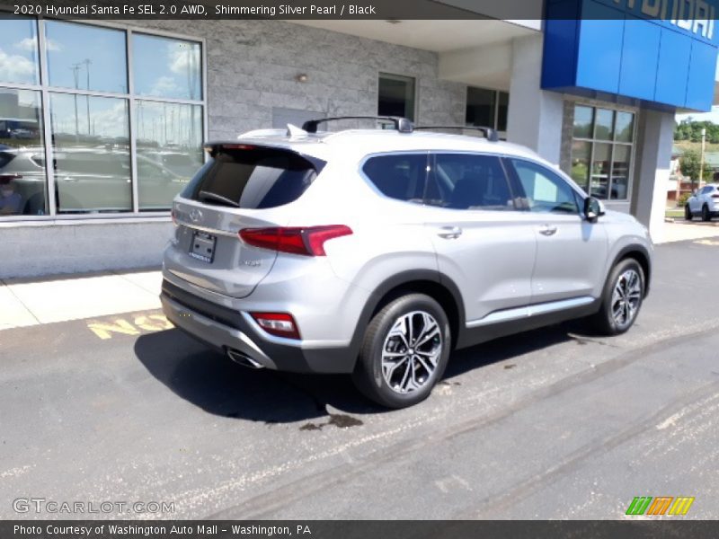 Shimmering Silver Pearl / Black 2020 Hyundai Santa Fe SEL 2.0 AWD