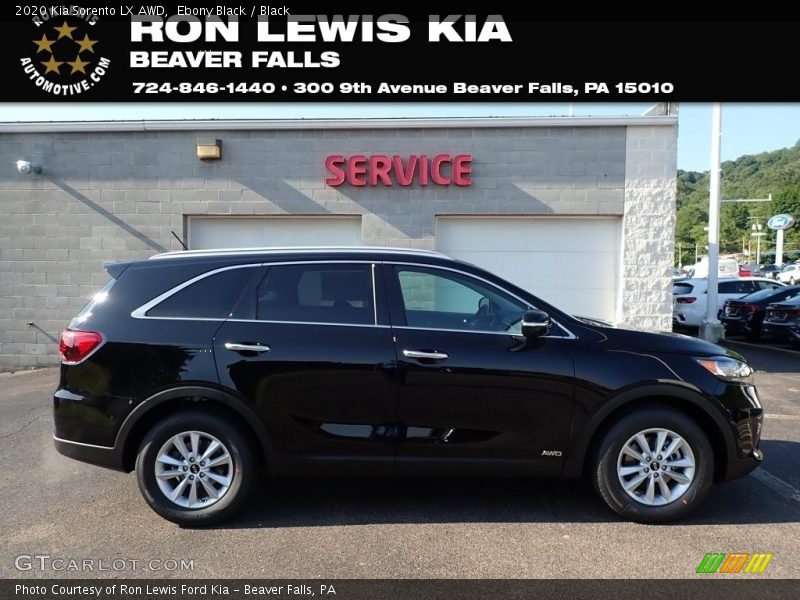 Ebony Black / Black 2020 Kia Sorento LX AWD