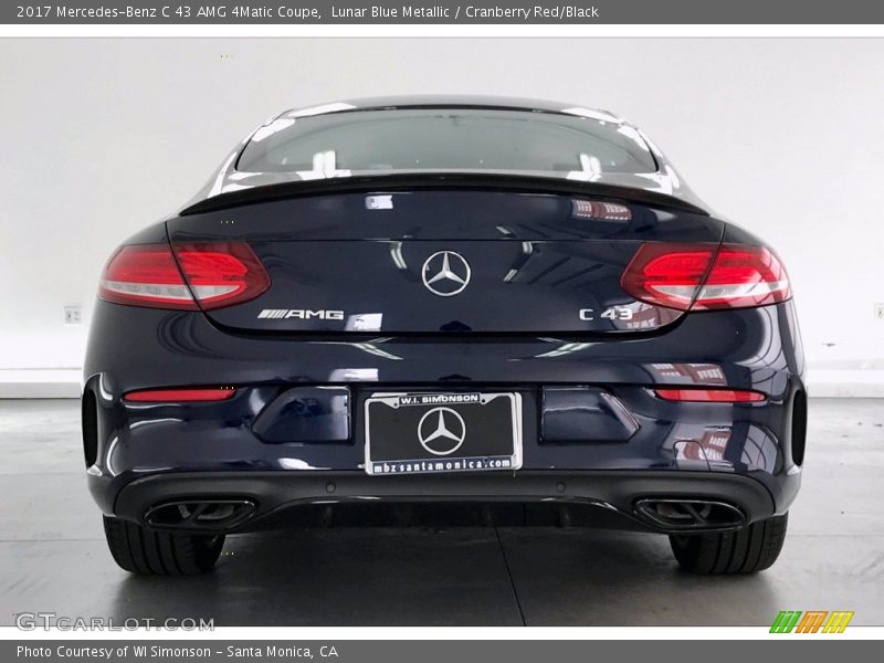 Lunar Blue Metallic / Cranberry Red/Black 2017 Mercedes-Benz C 43 AMG 4Matic Coupe