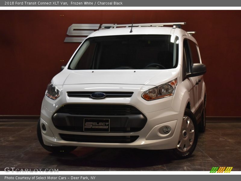 Frozen White / Charcoal Black 2018 Ford Transit Connect XLT Van