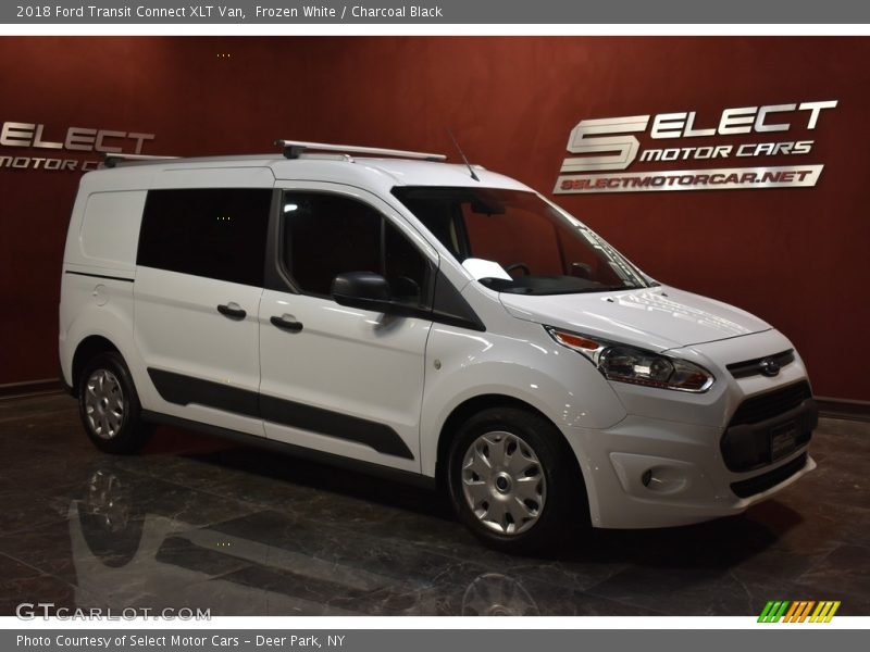 Frozen White / Charcoal Black 2018 Ford Transit Connect XLT Van