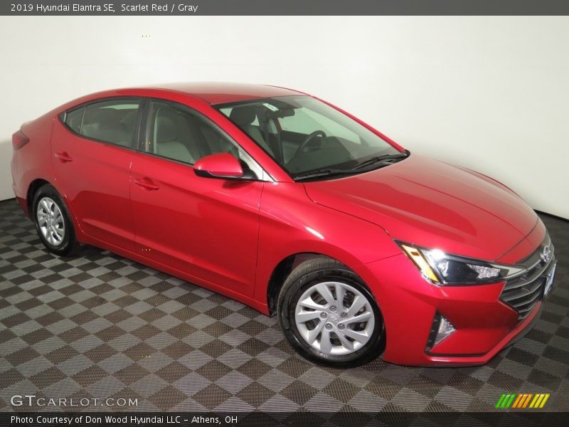 Scarlet Red / Gray 2019 Hyundai Elantra SE