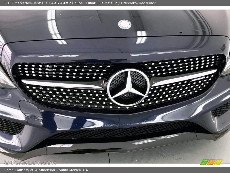 Lunar Blue Metallic / Cranberry Red/Black 2017 Mercedes-Benz C 43 AMG 4Matic Coupe