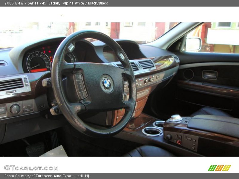 Alpine White / Black/Black 2005 BMW 7 Series 745i Sedan