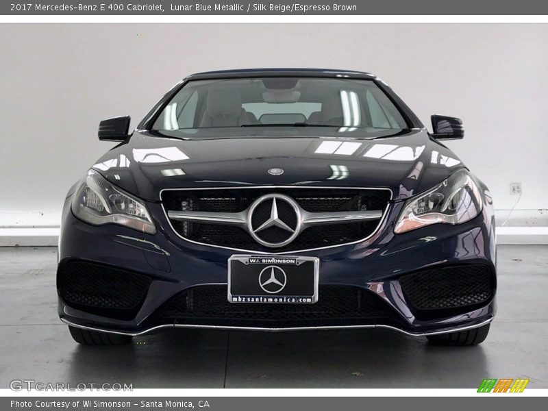 Lunar Blue Metallic / Silk Beige/Espresso Brown 2017 Mercedes-Benz E 400 Cabriolet
