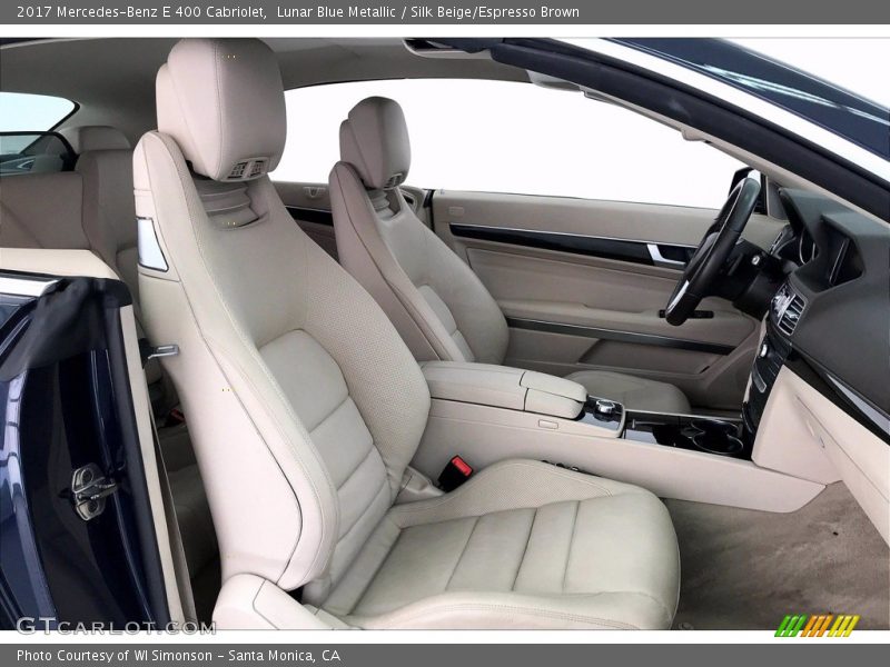 Lunar Blue Metallic / Silk Beige/Espresso Brown 2017 Mercedes-Benz E 400 Cabriolet