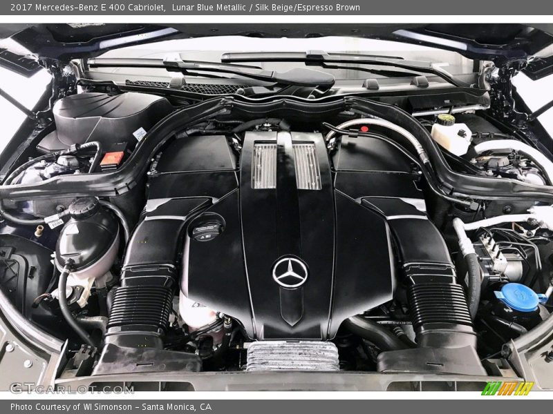 Lunar Blue Metallic / Silk Beige/Espresso Brown 2017 Mercedes-Benz E 400 Cabriolet