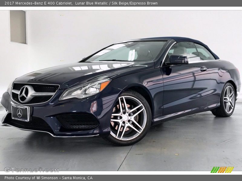 Lunar Blue Metallic / Silk Beige/Espresso Brown 2017 Mercedes-Benz E 400 Cabriolet