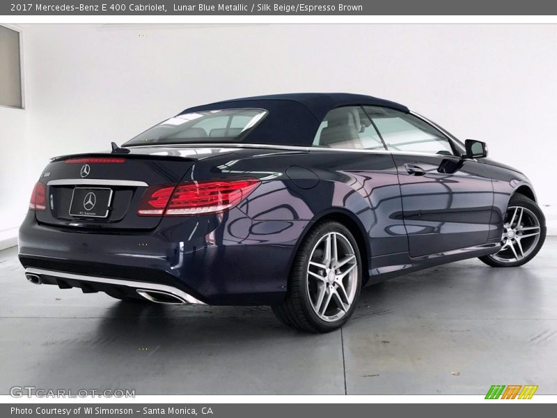 Lunar Blue Metallic / Silk Beige/Espresso Brown 2017 Mercedes-Benz E 400 Cabriolet