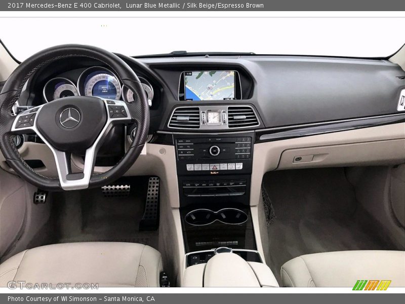 Lunar Blue Metallic / Silk Beige/Espresso Brown 2017 Mercedes-Benz E 400 Cabriolet