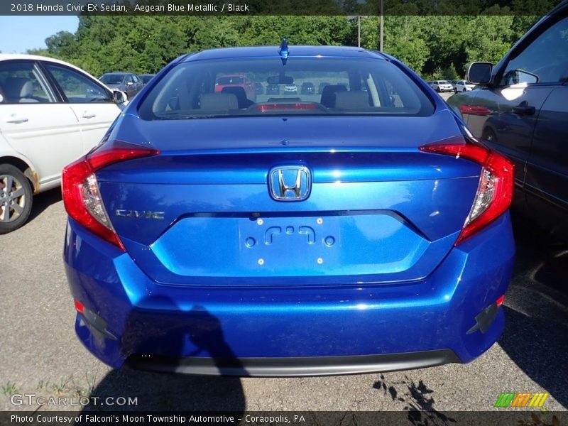 Aegean Blue Metallic / Black 2018 Honda Civic EX Sedan