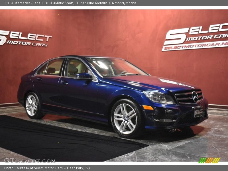 Lunar Blue Metallic / Almond/Mocha 2014 Mercedes-Benz C 300 4Matic Sport