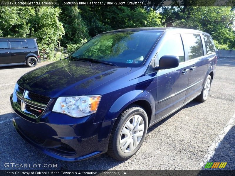 Contusion Blue Pearlcoat / Black/Light Graystone 2017 Dodge Grand Caravan SE