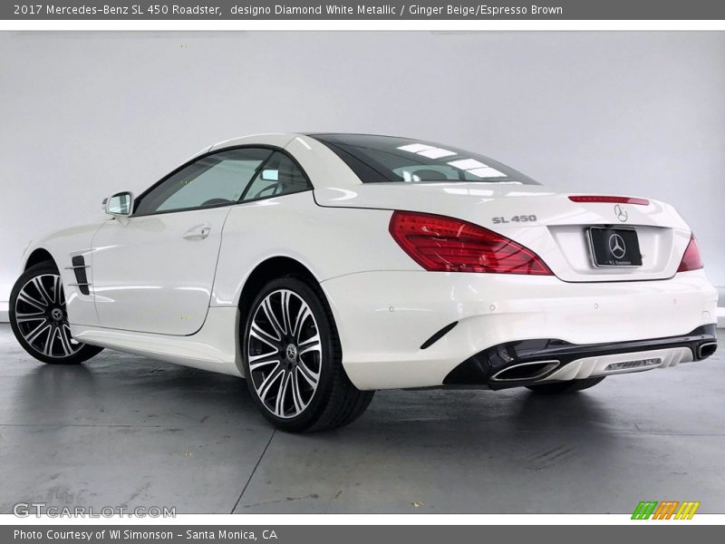 designo Diamond White Metallic / Ginger Beige/Espresso Brown 2017 Mercedes-Benz SL 450 Roadster