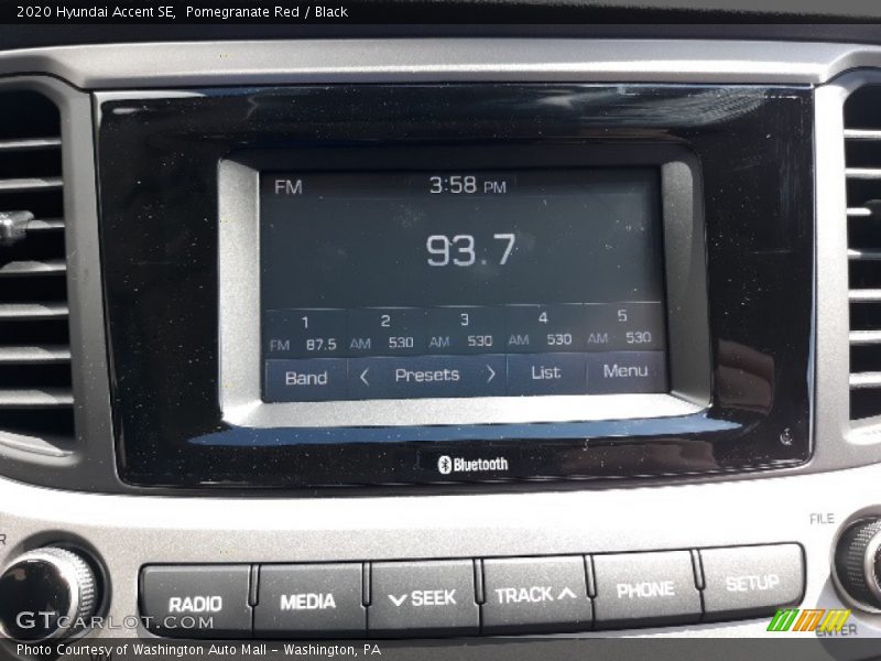 Controls of 2020 Accent SE