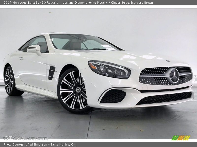 designo Diamond White Metallic / Ginger Beige/Espresso Brown 2017 Mercedes-Benz SL 450 Roadster
