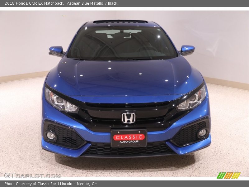 Aegean Blue Metallic / Black 2018 Honda Civic EX Hatchback