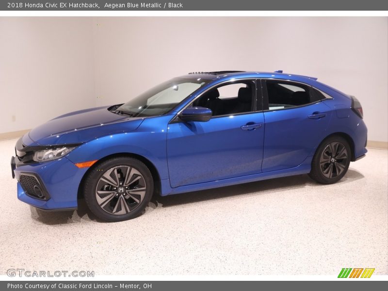 Aegean Blue Metallic / Black 2018 Honda Civic EX Hatchback