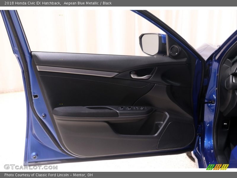 Aegean Blue Metallic / Black 2018 Honda Civic EX Hatchback