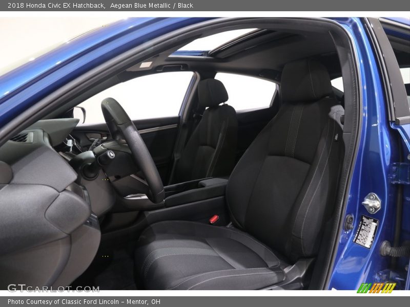 Aegean Blue Metallic / Black 2018 Honda Civic EX Hatchback