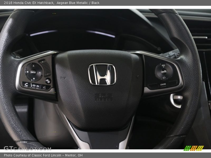 Aegean Blue Metallic / Black 2018 Honda Civic EX Hatchback