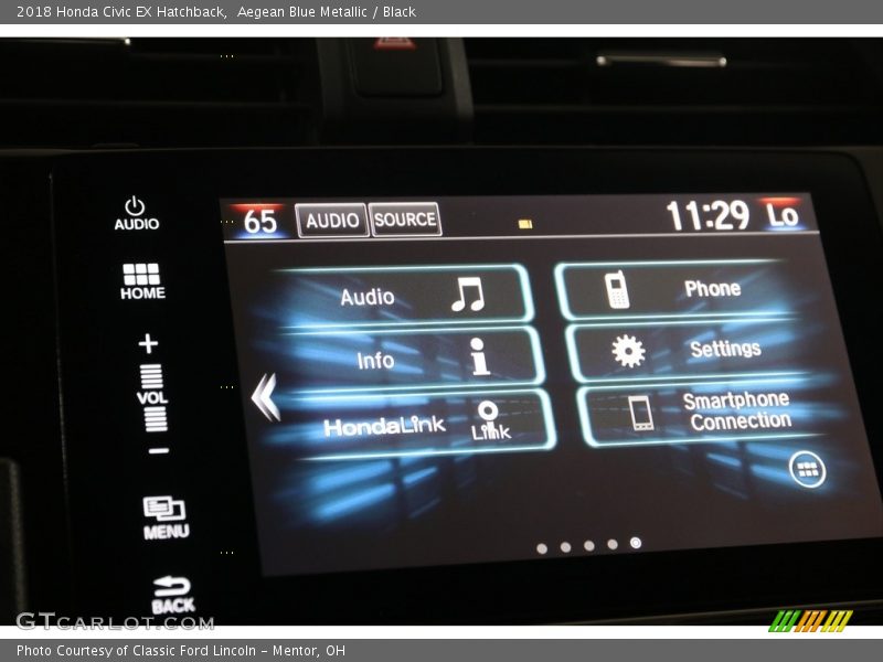 Aegean Blue Metallic / Black 2018 Honda Civic EX Hatchback