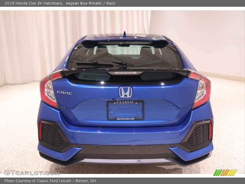 Aegean Blue Metallic / Black 2018 Honda Civic EX Hatchback