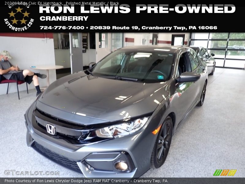 Polished Metal Metallic / Black 2020 Honda Civic EX Hatchback