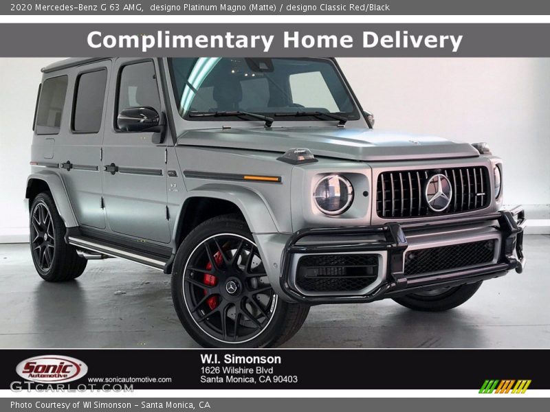 designo Platinum Magno (Matte) / designo Classic Red/Black 2020 Mercedes-Benz G 63 AMG