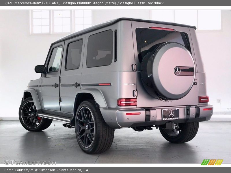 designo Platinum Magno (Matte) / designo Classic Red/Black 2020 Mercedes-Benz G 63 AMG