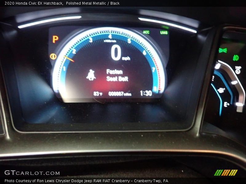 Polished Metal Metallic / Black 2020 Honda Civic EX Hatchback