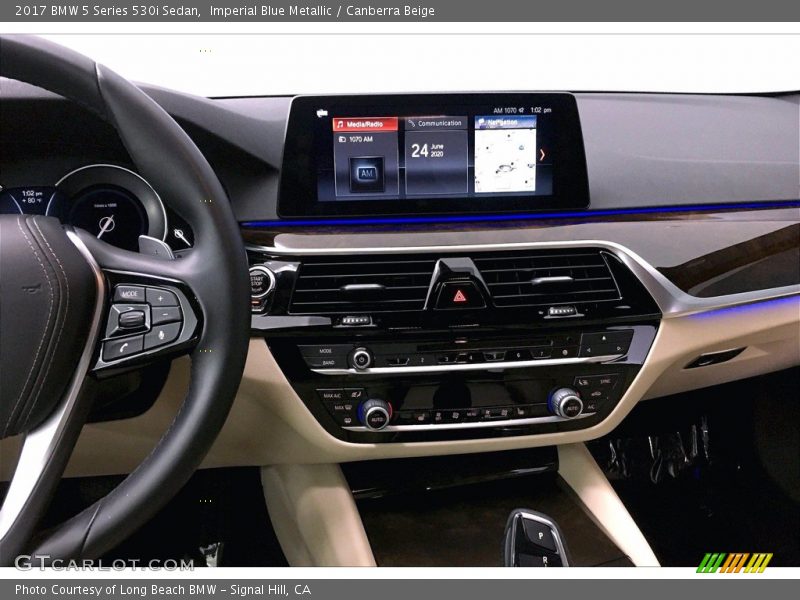 Imperial Blue Metallic / Canberra Beige 2017 BMW 5 Series 530i Sedan
